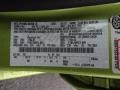 SQ: Lime Squeeze Metallic 2012 Ford Fiesta SE Sedan Color Code