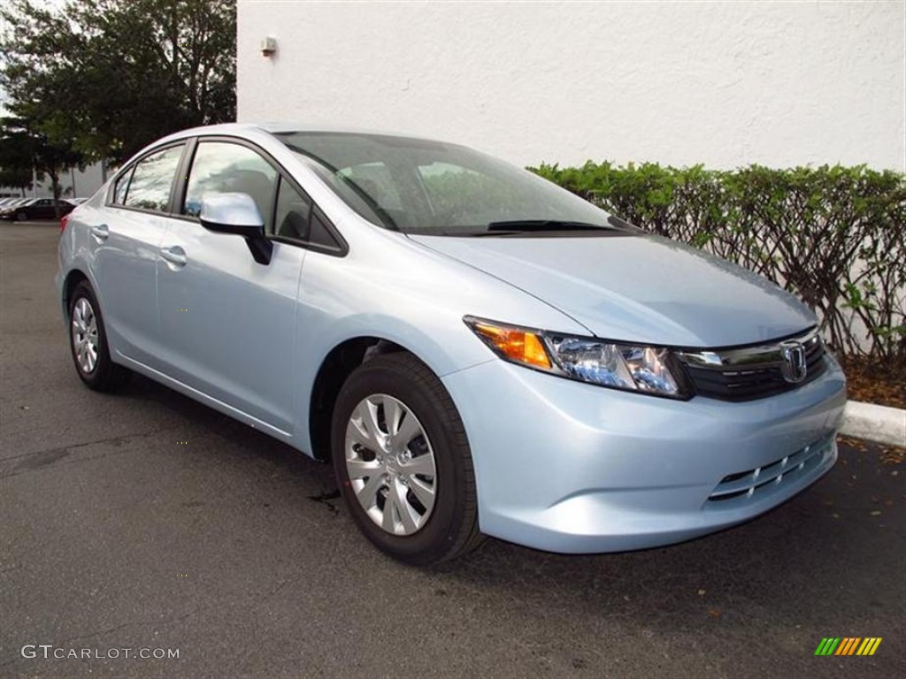 2012 Civic LX Sedan - Cool Mist Metallic / Gray photo #1