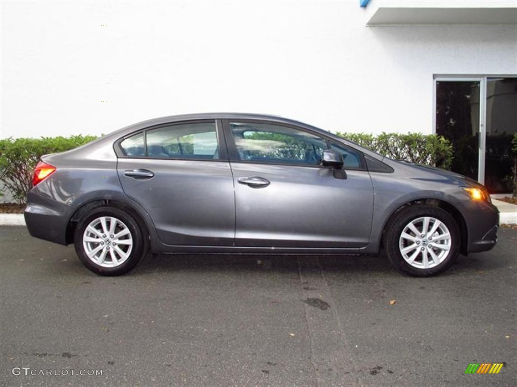 2012 Civic EX Sedan - Polished Metal Metallic / Gray photo #2