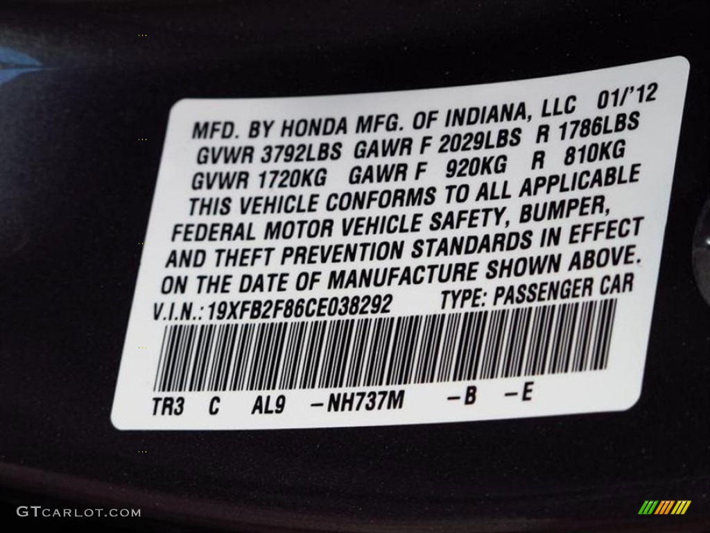 2012 Civic EX Sedan - Polished Metal Metallic / Gray photo #10