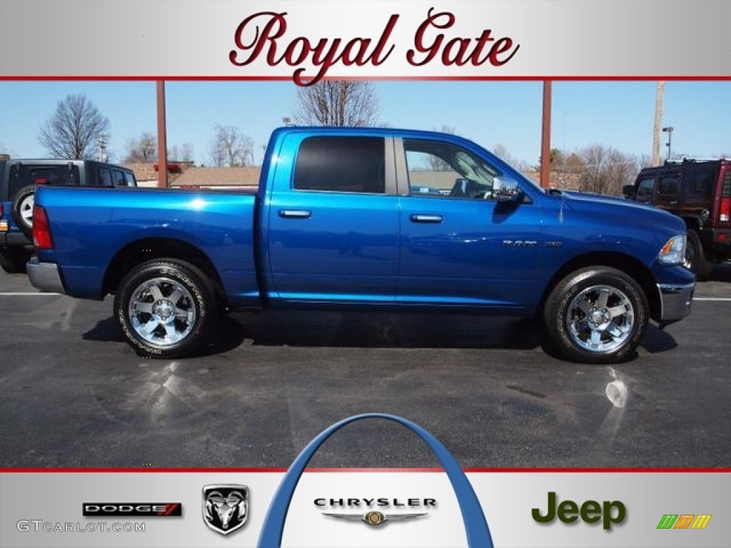 2009 Ram 1500 Laramie Crew Cab 4x4 - Deep Water Blue Pearl / Dark Slate Gray photo #1