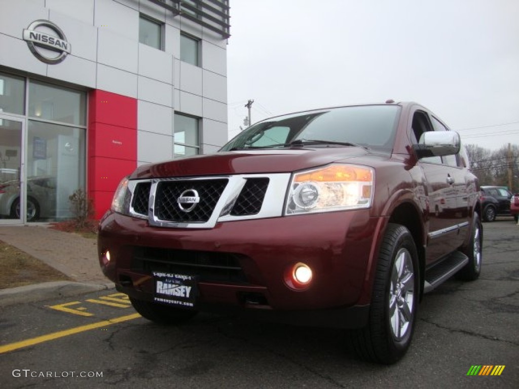 2010 Armada Platinum 4WD - Tuscan Sun Red Pearl / Charcoal photo #1