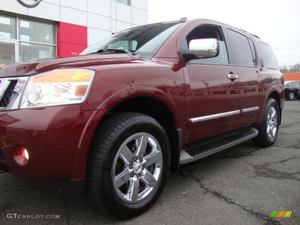 2010 Armada Platinum 4WD - Tuscan Sun Red Pearl / Charcoal photo #2