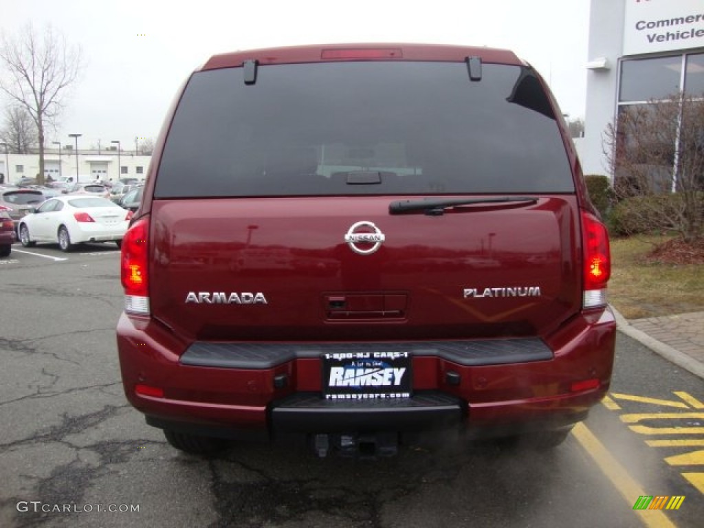 2010 Armada Platinum 4WD - Tuscan Sun Red Pearl / Charcoal photo #5