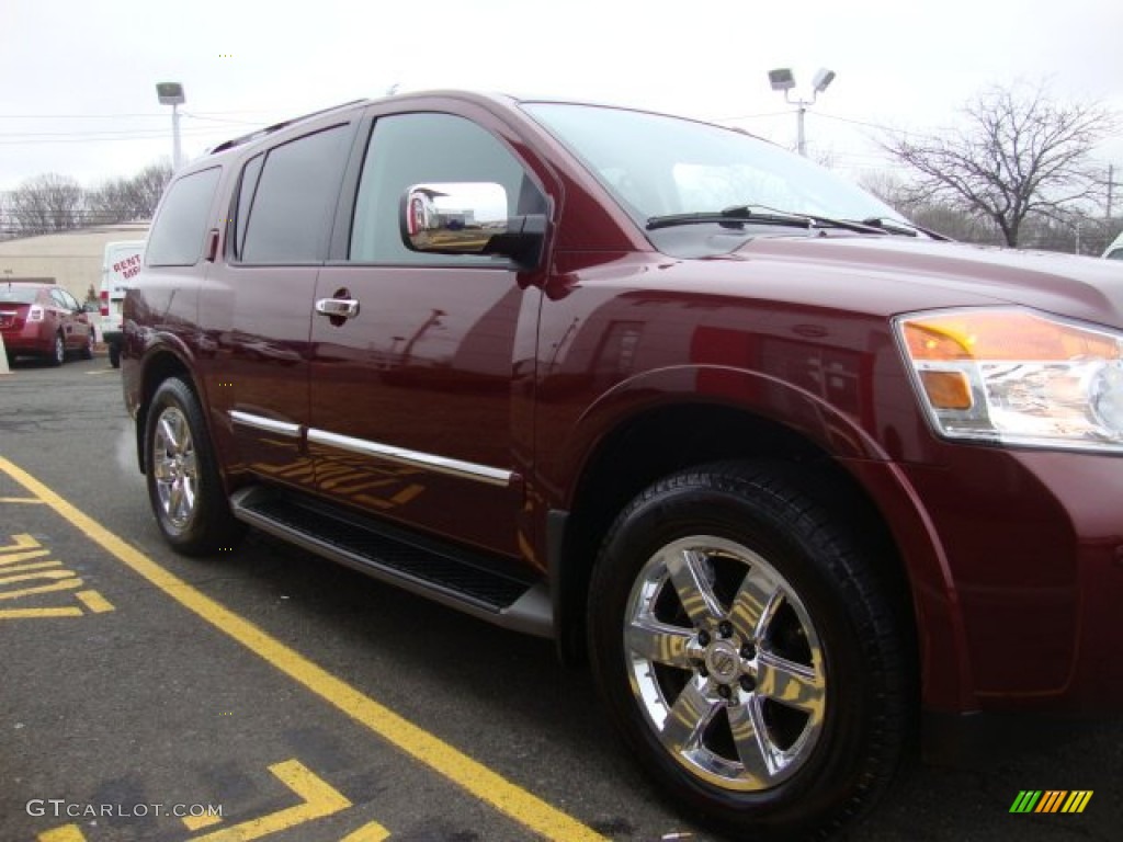 2010 Armada Platinum 4WD - Tuscan Sun Red Pearl / Charcoal photo #13
