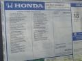 2012 Honda Pilot LX Window Sticker