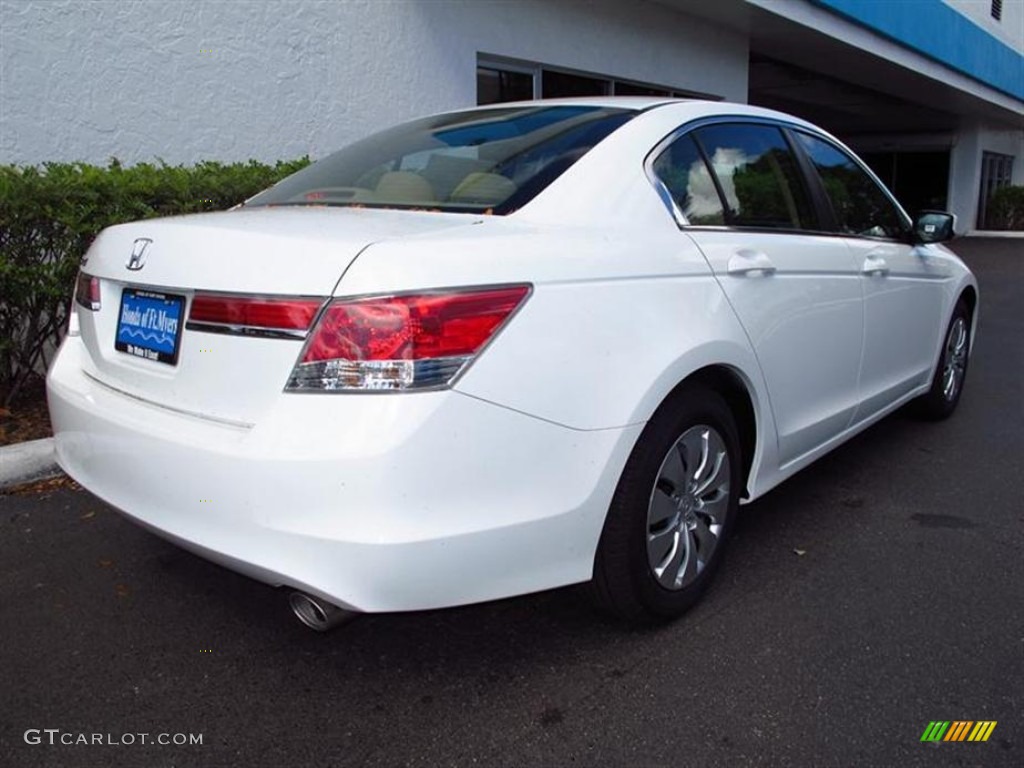 2012 Accord LX Sedan - White Diamond Pearl / Ivory photo #3
