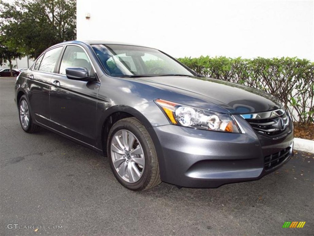 2012 Accord EX-L Sedan - Polished Metal Metallic / Gray photo #1