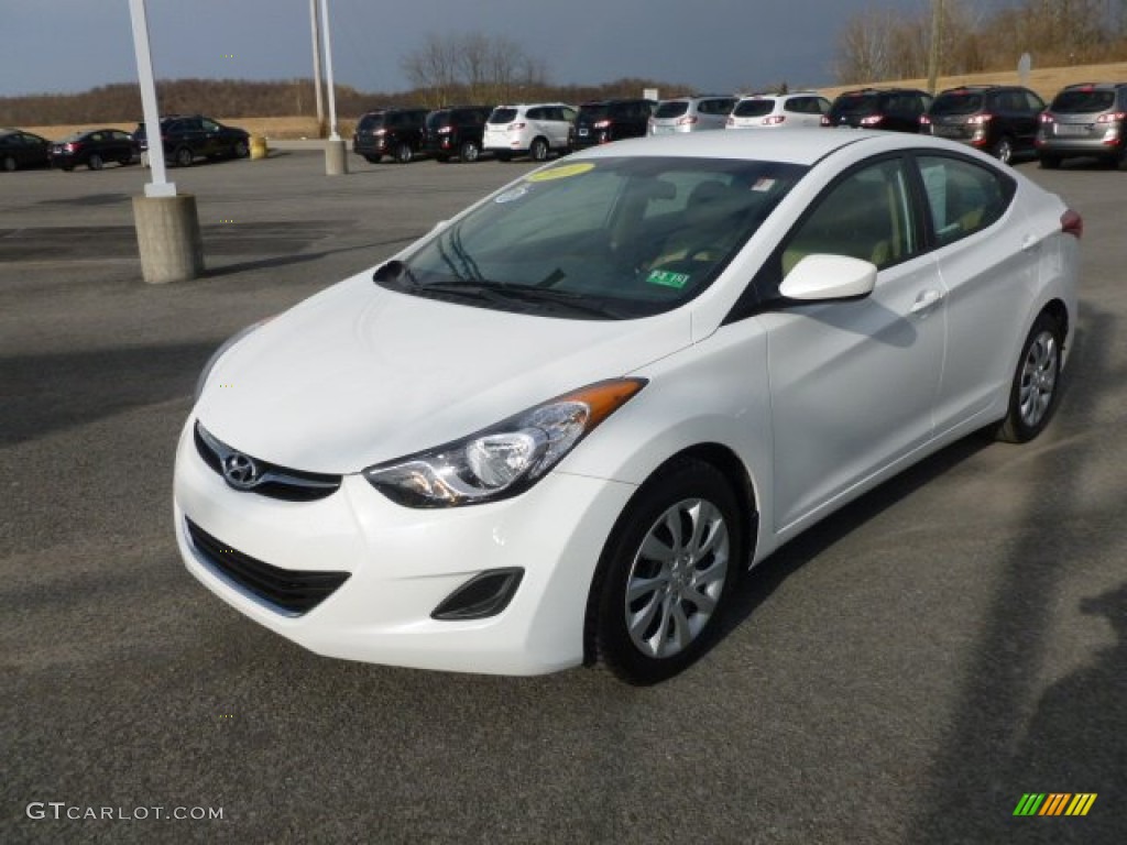2011 Elantra GLS - Pearl White / Beige photo #3