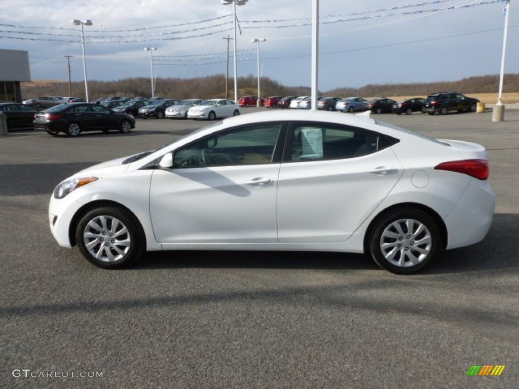 2011 Elantra GLS - Pearl White / Beige photo #4