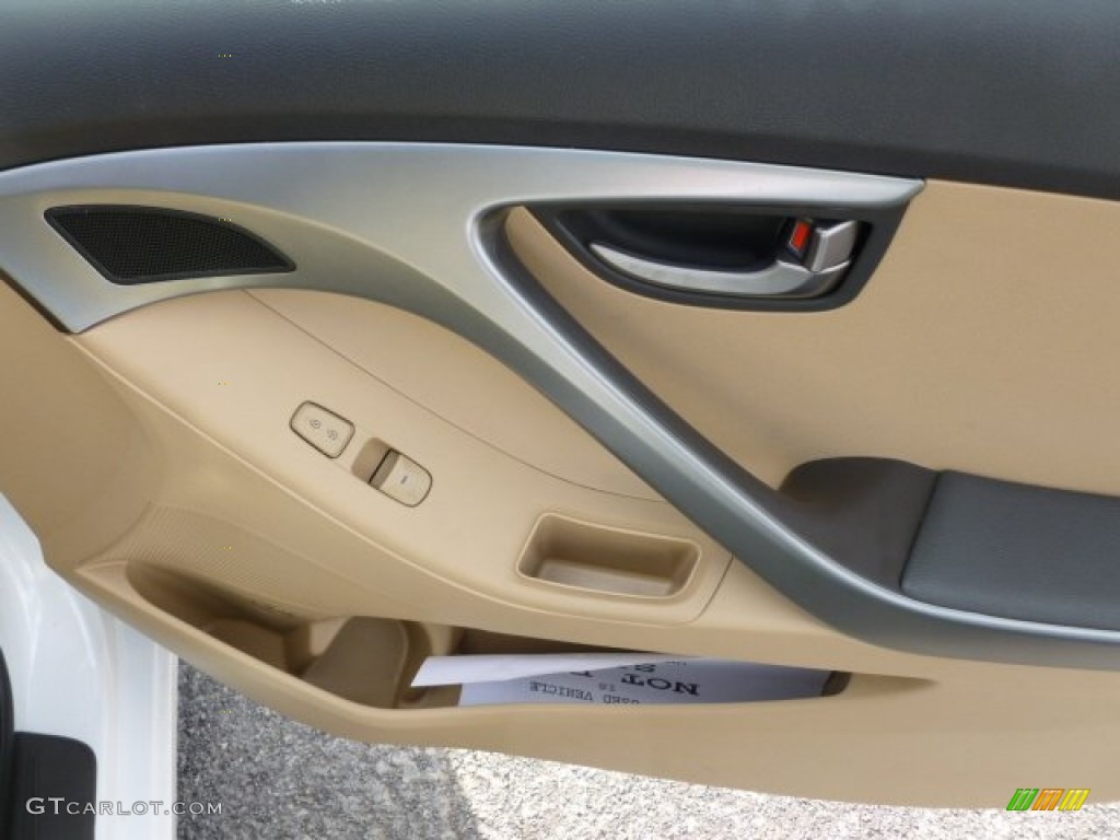2011 Elantra GLS - Pearl White / Beige photo #11