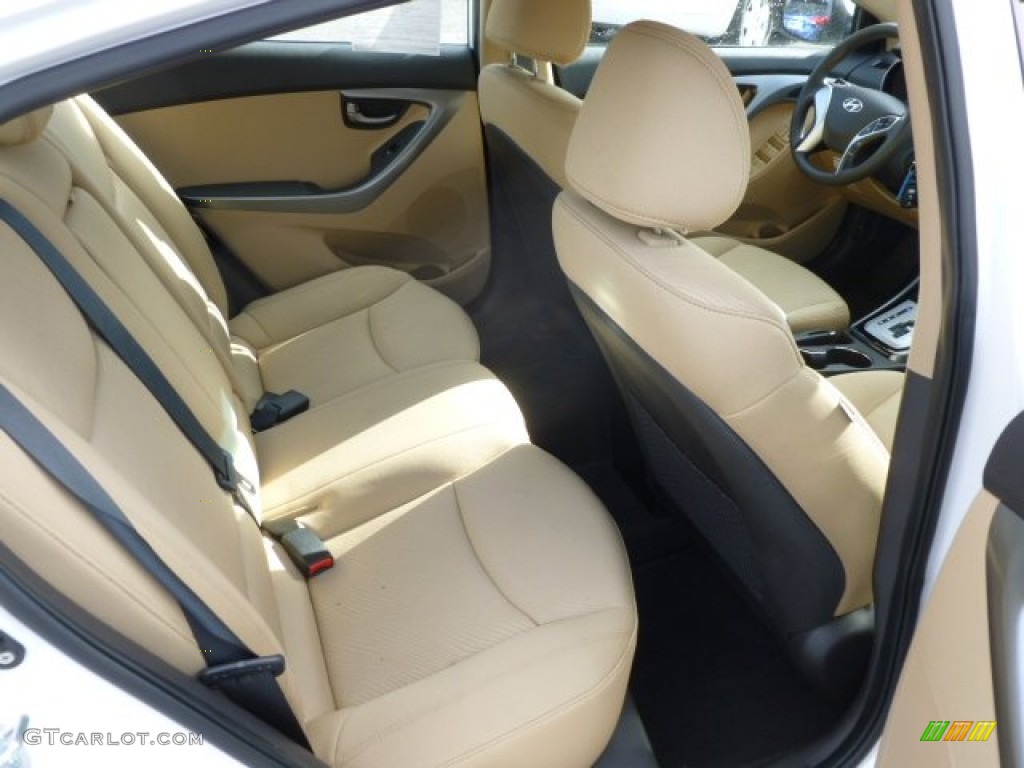 2011 Elantra GLS - Pearl White / Beige photo #12