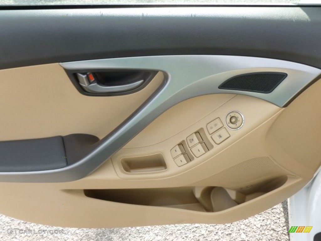 2011 Elantra GLS - Pearl White / Beige photo #17