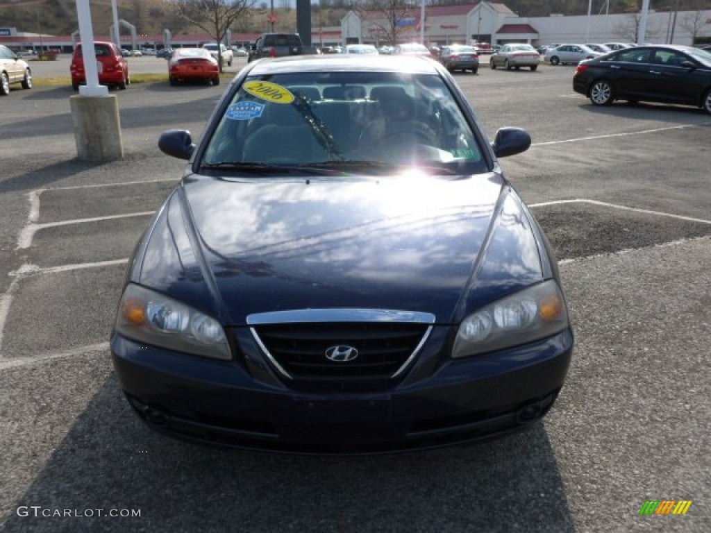 2006 Elantra GLS Sedan - Moonlit Dark Blue / Beige photo #2