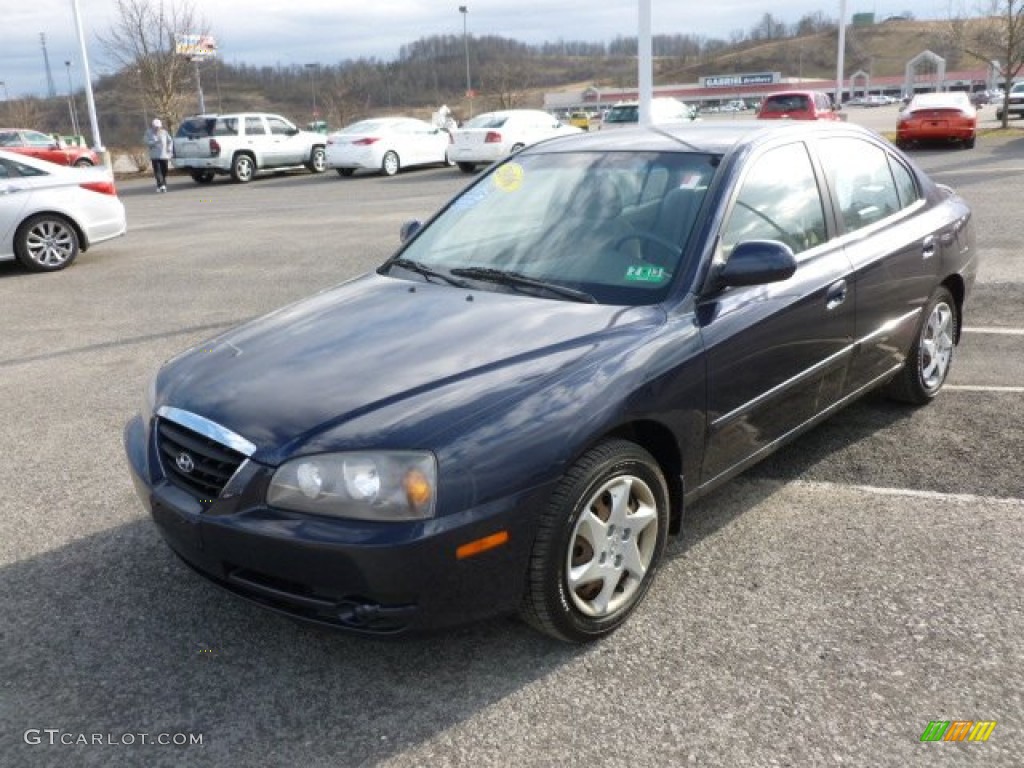 2006 Elantra GLS Sedan - Moonlit Dark Blue / Beige photo #3
