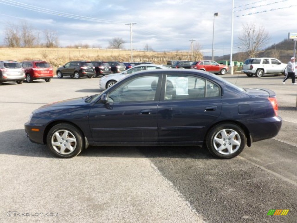 2006 Elantra GLS Sedan - Moonlit Dark Blue / Beige photo #4