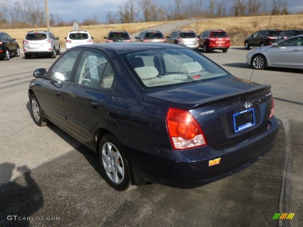 2006 Elantra GLS Sedan - Moonlit Dark Blue / Beige photo #5
