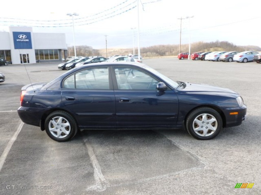 2006 Elantra GLS Sedan - Moonlit Dark Blue / Beige photo #8
