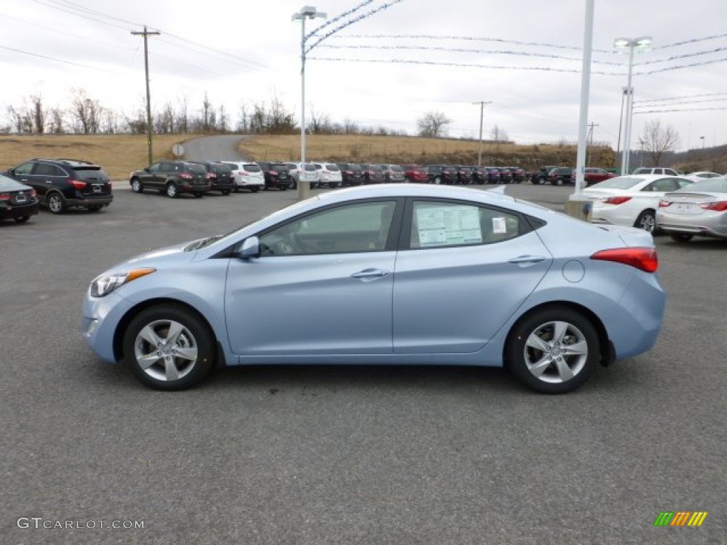 2012 Elantra GLS - Blue Sky Metallic / Beige photo #4