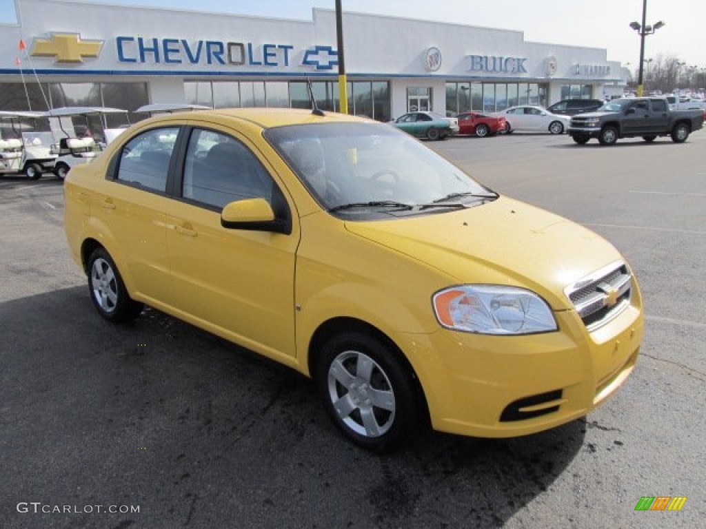 2009 Aveo LT Sedan - Summer Yellow / Charcoal photo #1