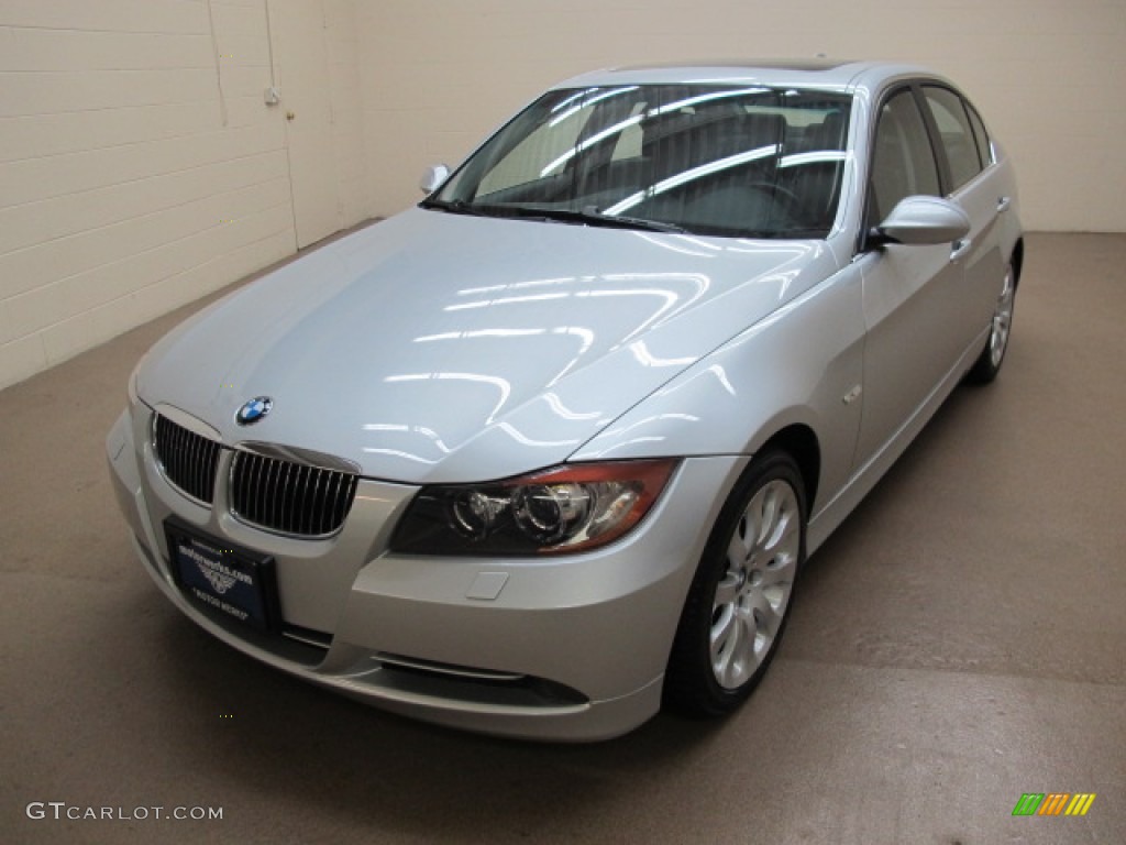 2007 3 Series 335xi Sedan - Titanium Silver Metallic / Black photo #4