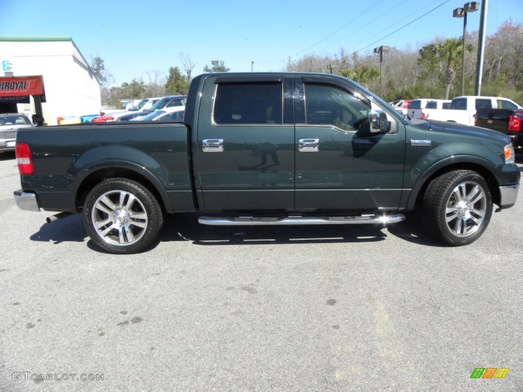 2004 F150 Lariat SuperCrew - Aspen Green Metallic / Tan photo #13