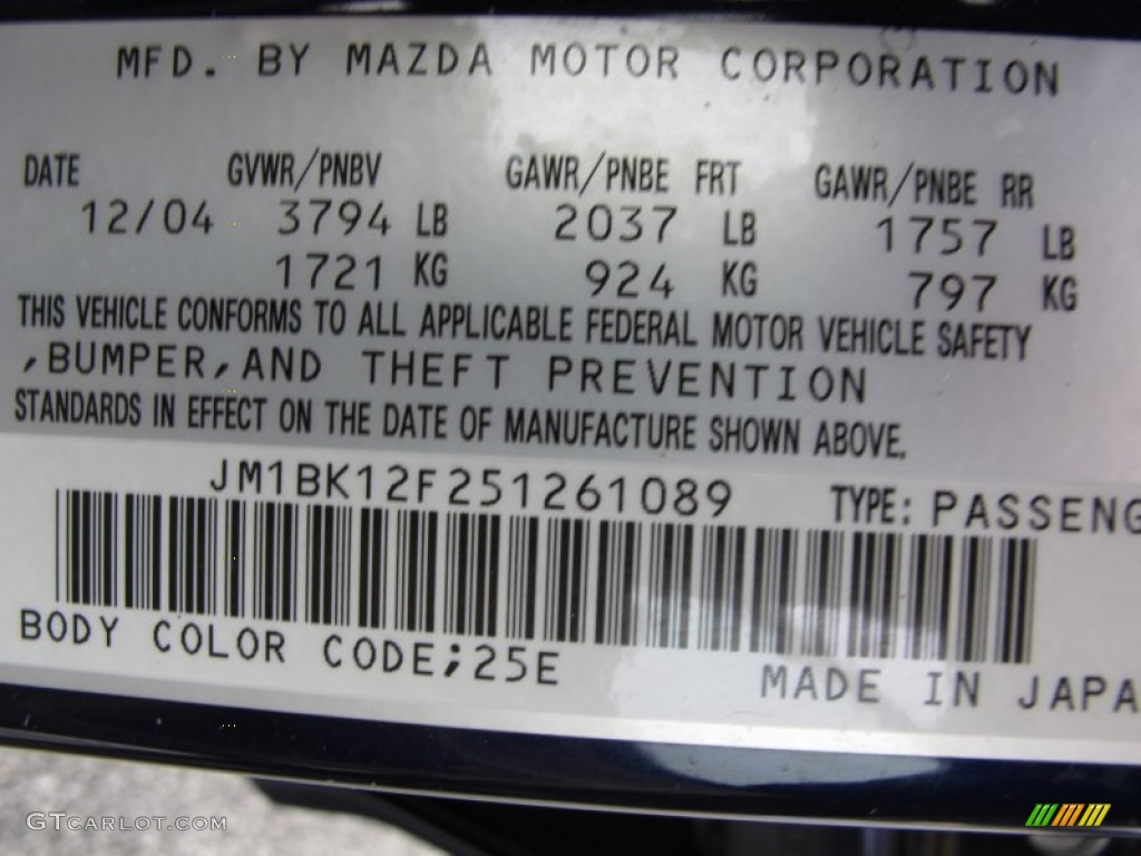 2005 Mazda MAZDA3 i Sedan Parts Photos