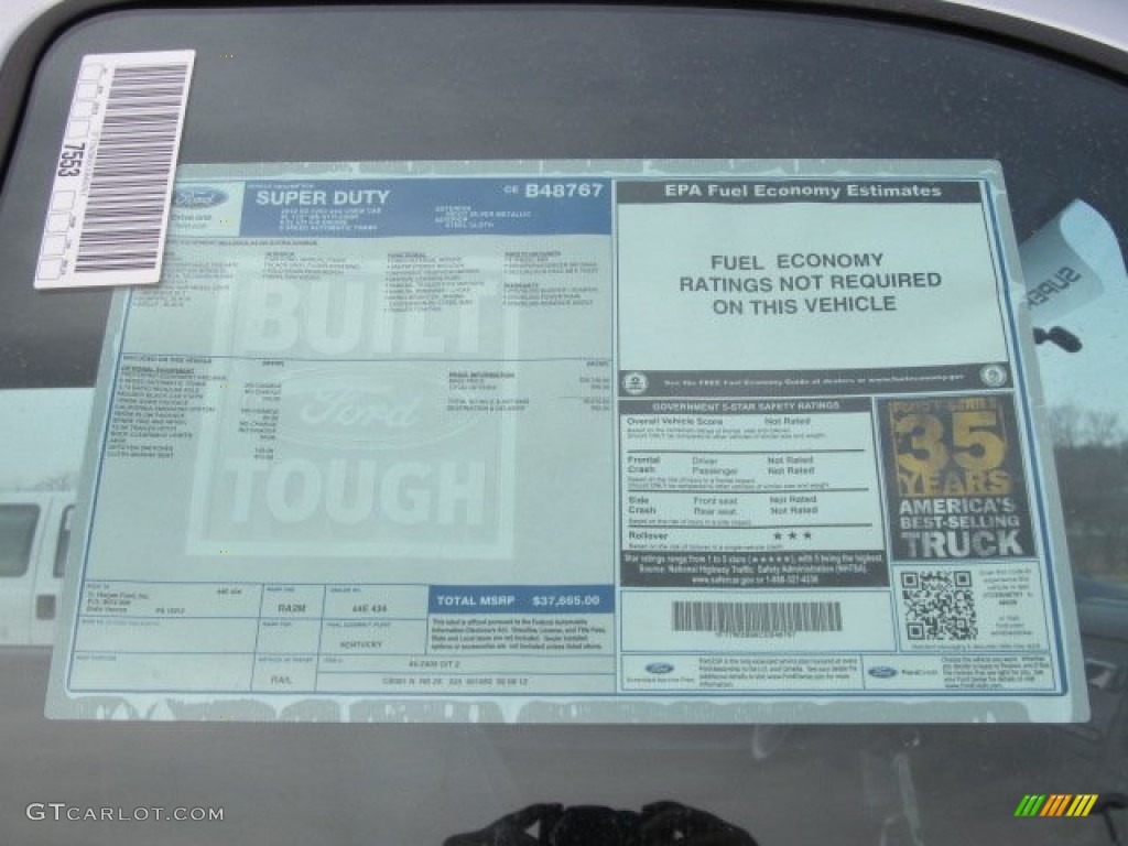 2012 Ford F250 Super Duty XL Crew Cab 4x4 Window Sticker Photo #61797690