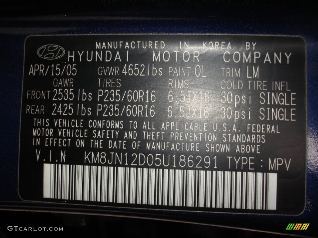 2005 Hyundai Tucson GLS V6 Parts Photos