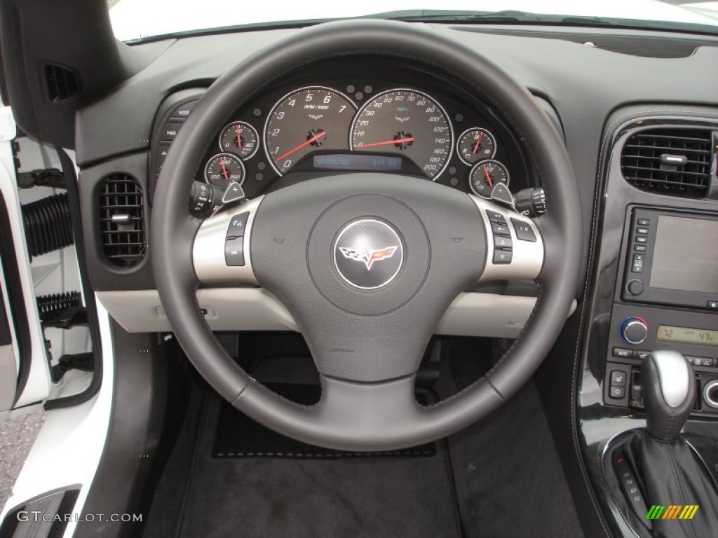 2011 Chevrolet Corvette Convertible Titanium Gray Steering Wheel Photo #61799483