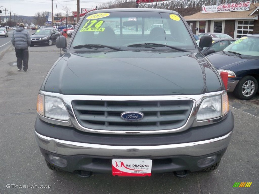 2002 F150 XL Regular Cab 4x4 - Dark Highland Green Metallic / Medium Graphite photo #2