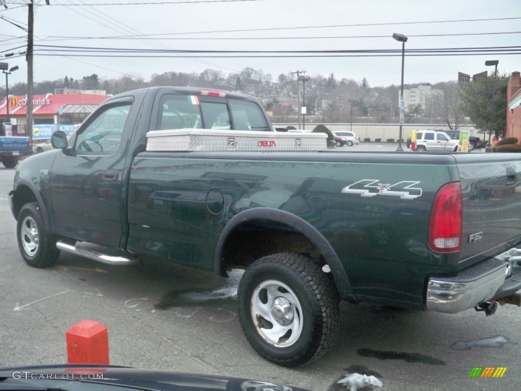 2002 F150 XL Regular Cab 4x4 - Dark Highland Green Metallic / Medium Graphite photo #6