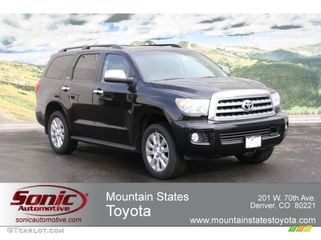 2012 Sequoia Platinum 4WD - Black / Sand Beige photo #1