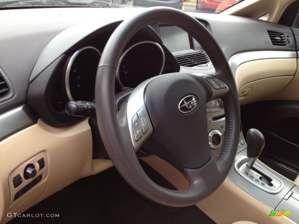 2009 Subaru Tribeca Limited 5 Passenger Desert Beige Steering Wheel Photo #61804068