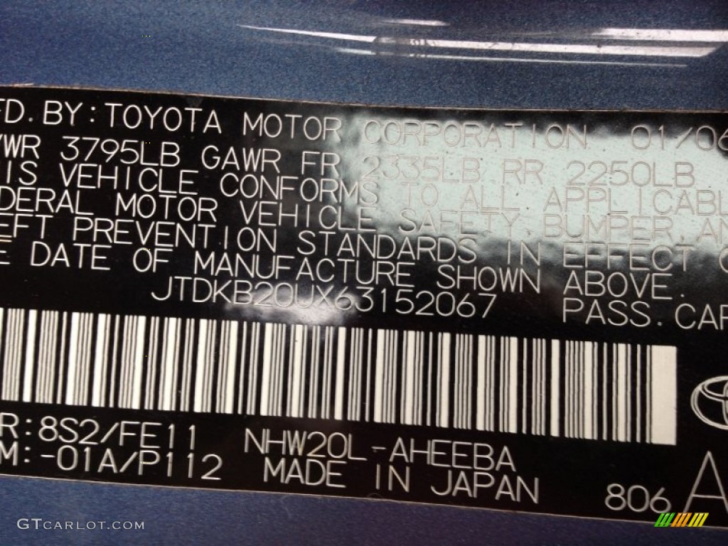 2006 Prius Color Code 8S2 for Seaside Pearl Photo #61805189