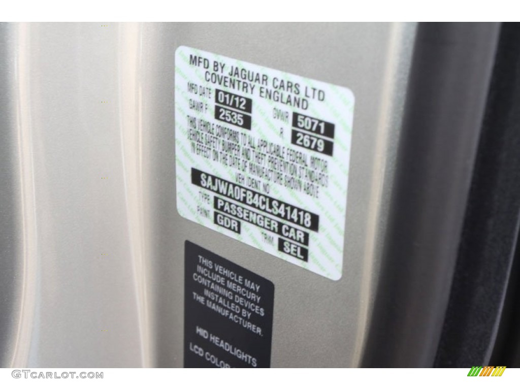 2012 XF Color Code GDR for Cashmere Metallic Photo #61805372