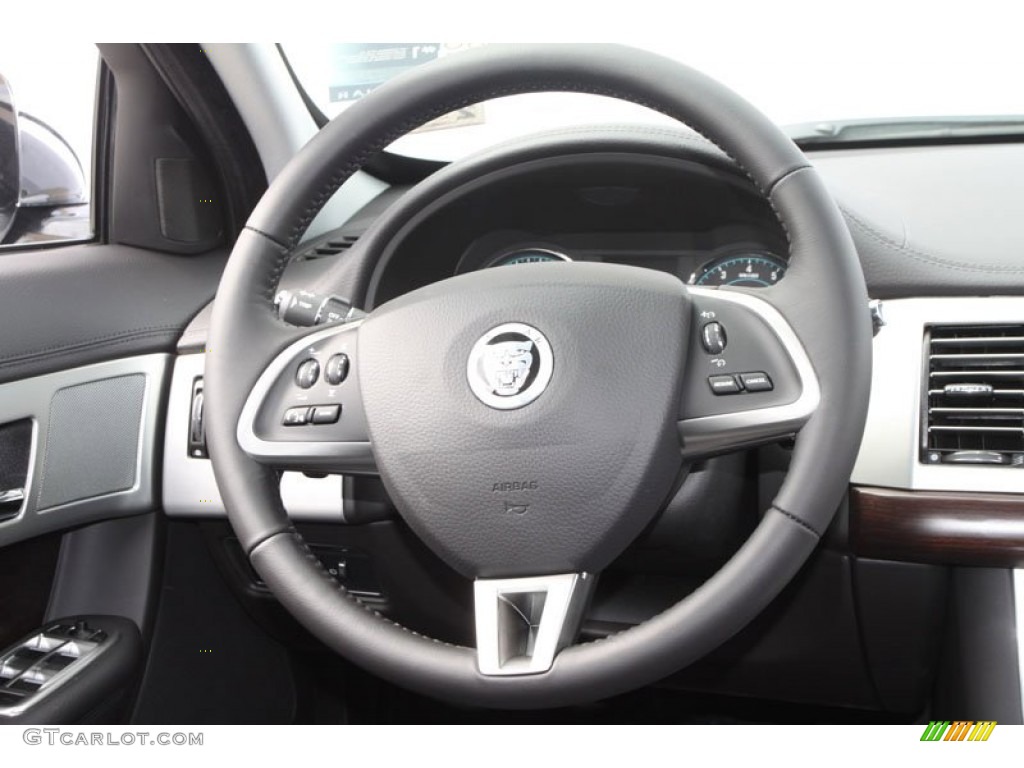 2012 Jaguar XF Standard XF Model Warm Charcoal/Warm Charcoal Steering Wheel Photo #61805744