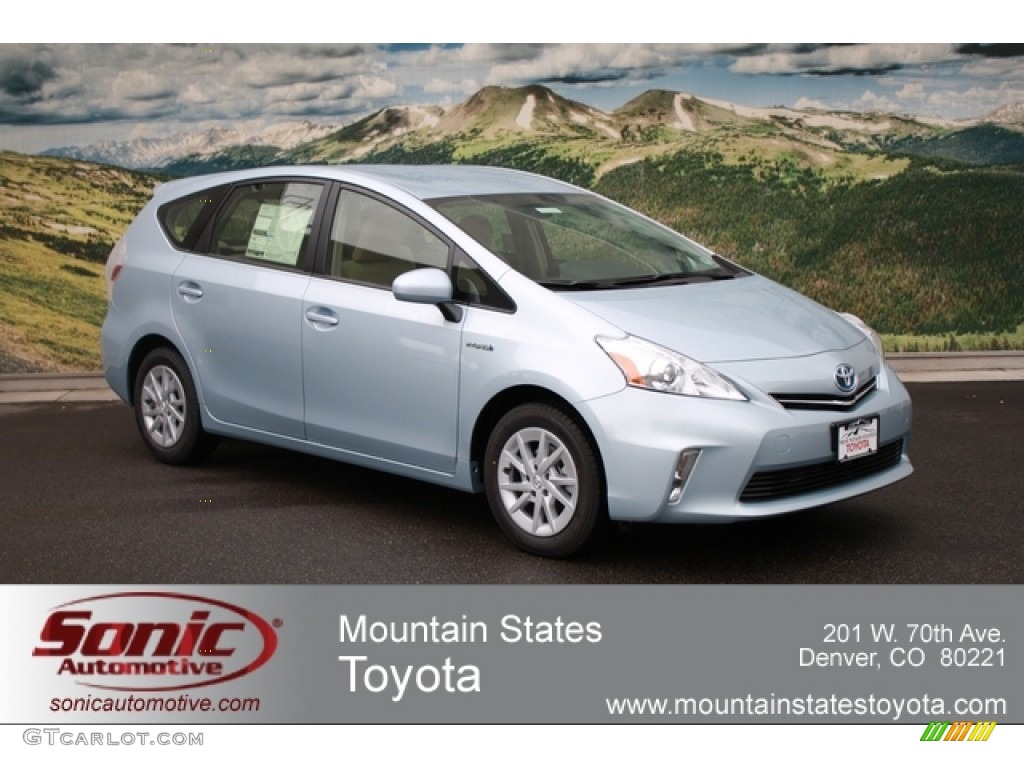 2012 Prius v Two Hybrid - Clear Sky Blue Metallic / Bisque photo #1