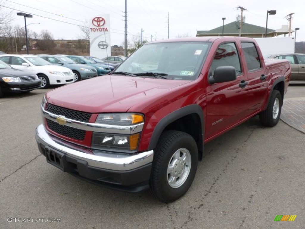 Dark Cherry Red Metallic 2005 Chevrolet Colorado LS Crew Cab 4x4 Exterior Photo #61808987