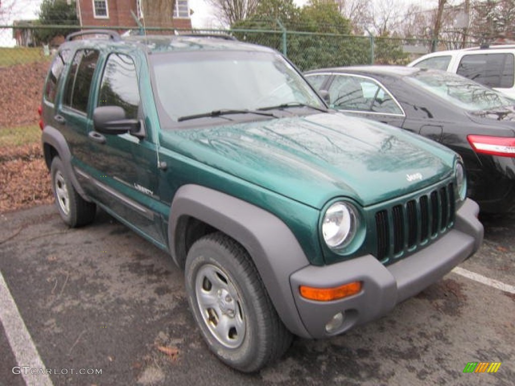 2004 Liberty Sport 4x4 - Timberline Green Pearl / Dark Slate Gray photo #1