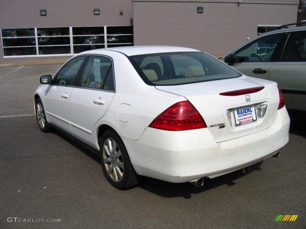 2007 Accord SE V6 Sedan - Taffeta White / Ivory photo #3