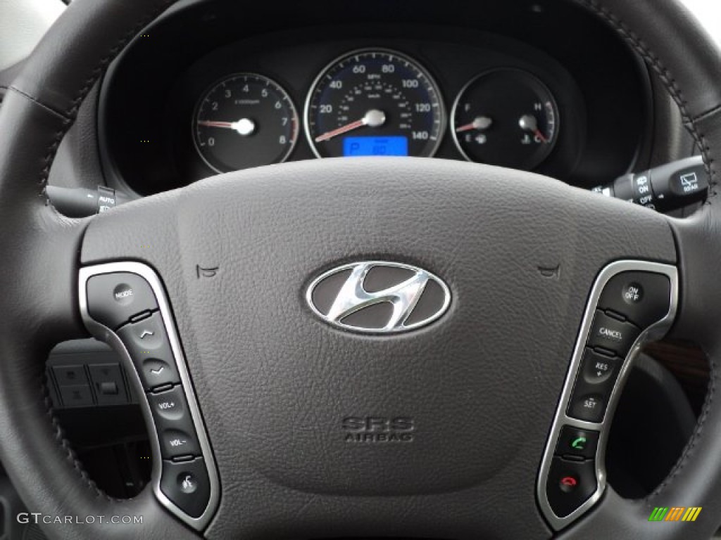 2012 Hyundai Santa Fe SE V6 AWD Gray Steering Wheel Photo #61814066