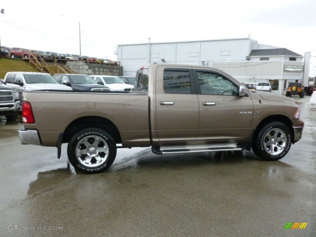 2009 Ram 1500 Laramie Quad Cab 4x4 - Austin Tan Pearl / Light Pebble Beige/Bark Brown photo #6