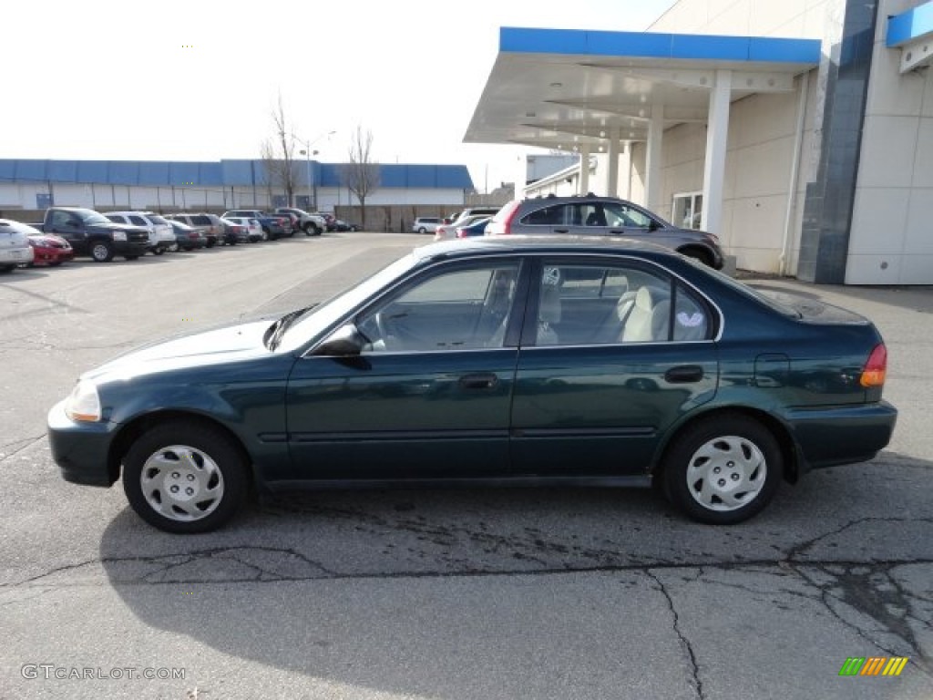 1997 Civic LX Sedan - Cypress Green Metallic / Gray photo #2