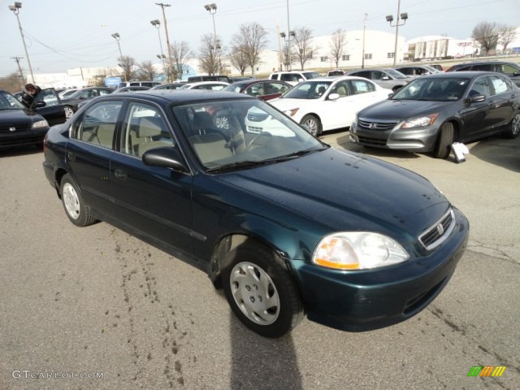 1997 Civic LX Sedan - Cypress Green Metallic / Gray photo #7