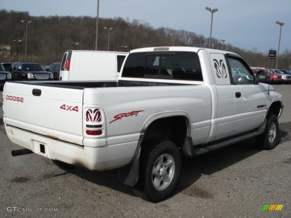 1998 Ram 1500 Sport Extended Cab 4x4 - Bright White / Beige photo #4