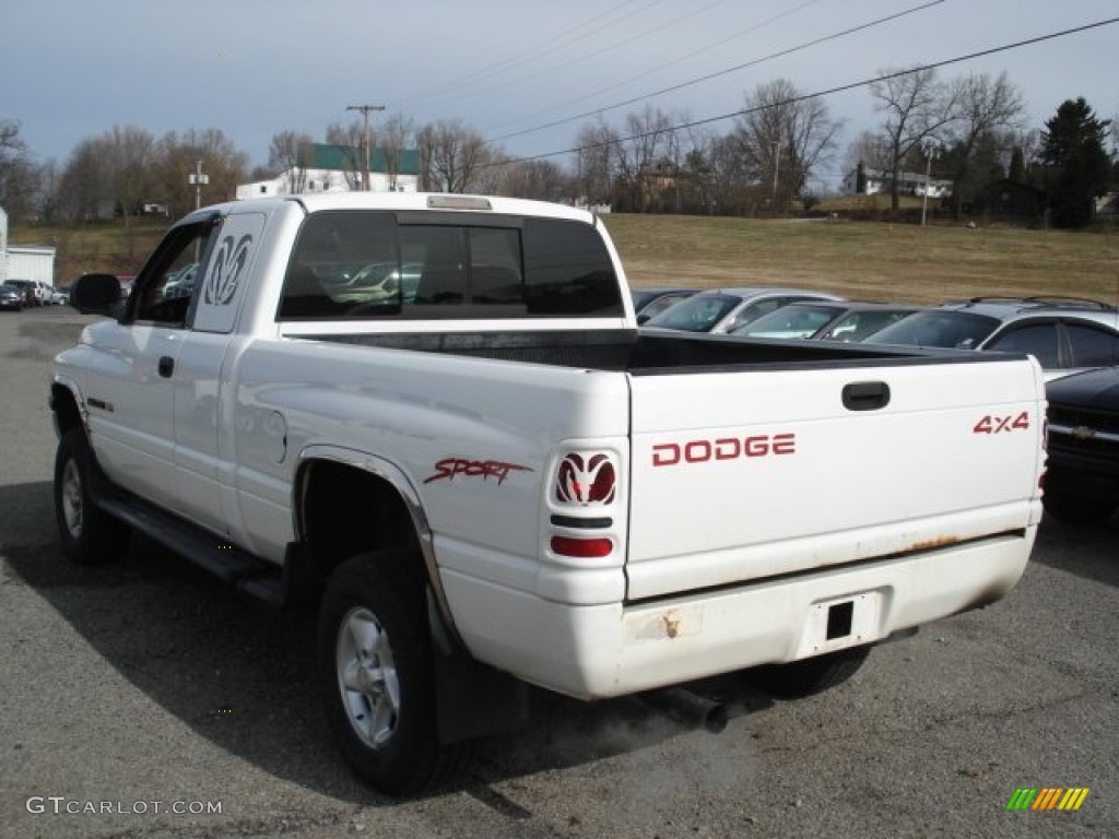 1998 Ram 1500 Sport Extended Cab 4x4 - Bright White / Beige photo #6