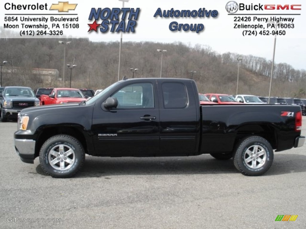 2012 Sierra 1500 SLE Extended Cab 4x4 - Onyx Black / Ebony photo #1