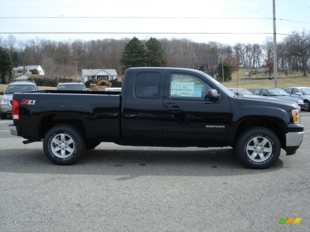 2012 Sierra 1500 SLE Extended Cab 4x4 - Onyx Black / Ebony photo #5