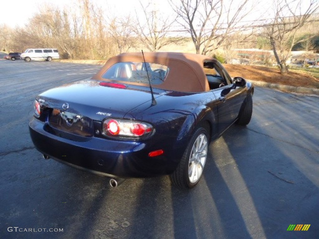 2008 MX-5 Miata Grand Touring Roadster - Stormy Blue Mica / Saddle Brown photo #7